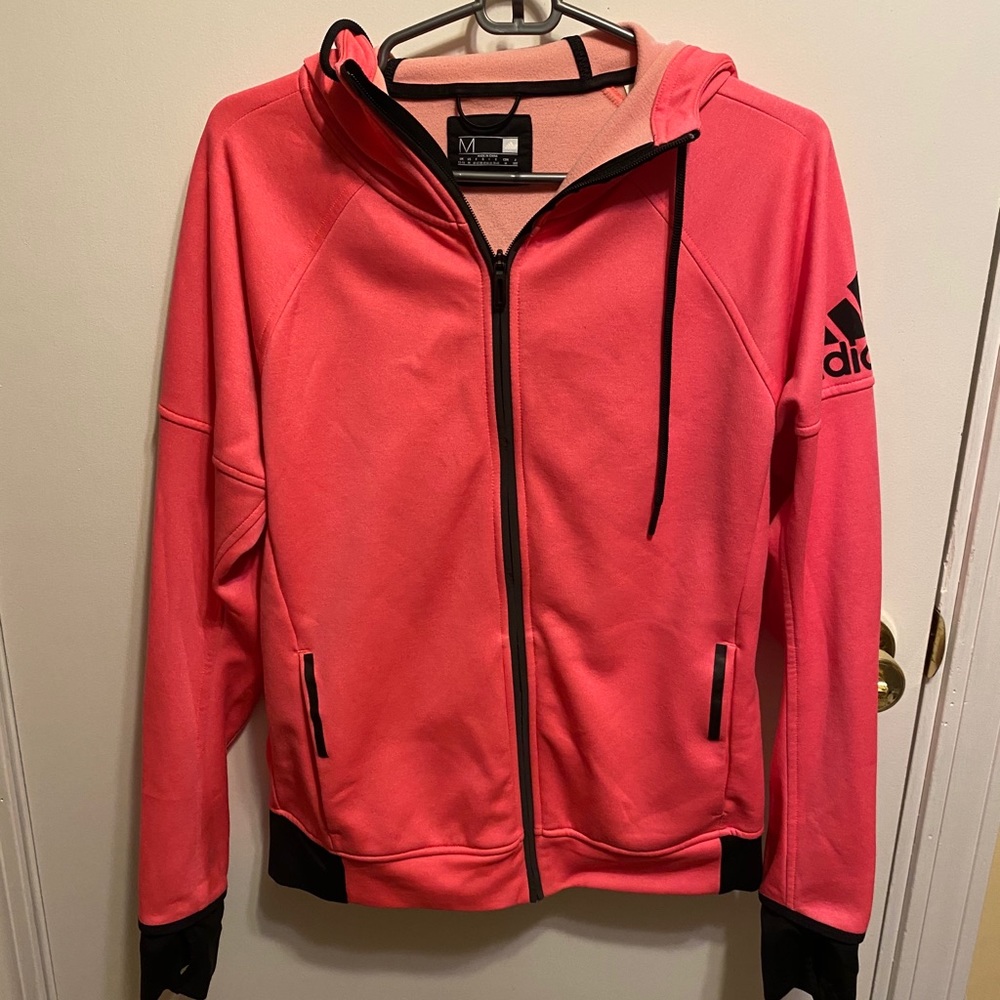 Adidas hot pink zip up hoodie